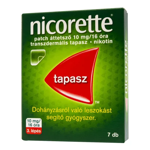 Nicorette patch áttetsző 10 mg/16 óra transzdermális tapasz 7 db