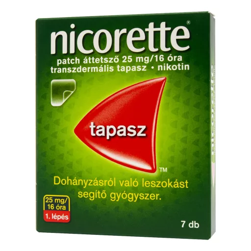 Nicorette patch áttetsző 25 mg/16 óra transzdermális tapasz 7 db
