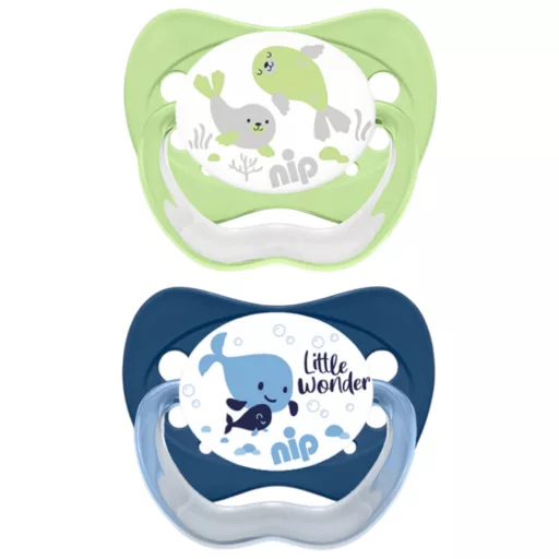 Nip Family szilikon játszócumi 0-6 hónapos korig 2db - többféle