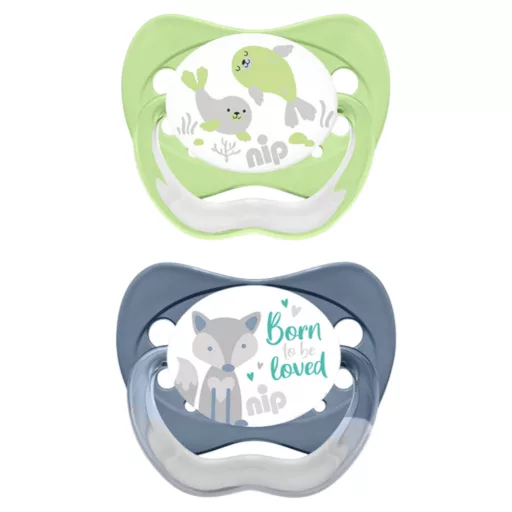 Nip Family szilikon játszócumi 0-6 hónapos korig 2db - többféle