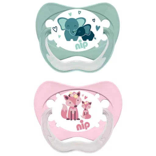Nip Family szilikon játszócumi 0-6 hónapos korig 2db - többféle