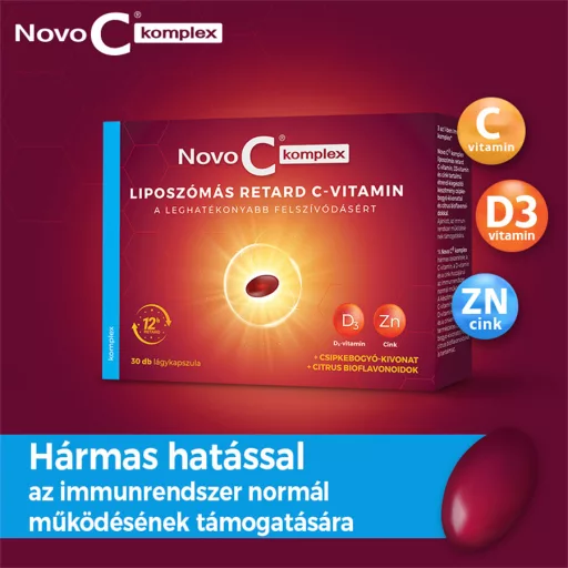 Novo C Komplex liposzómás C-vitamin +D3-vitamin +Cink kapszula 30 db