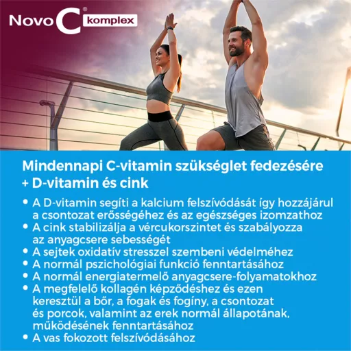 Novo C Komplex liposzómás C-vitamin +D3-vitamin +Cink kapszula 30 db