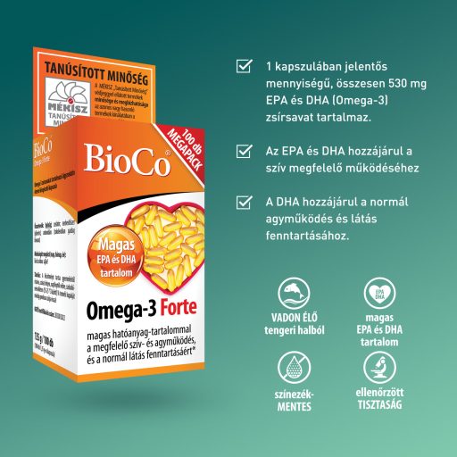 Bioco Omega-3 Forte kapszula Megapack 100 db 