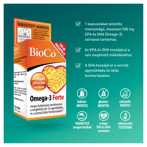 Bioco Omega-3 Forte kapszula Megapack 100 db 