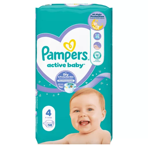 Pampers Active Baby 4 Maxi 9-14 kg pelenka 58 db