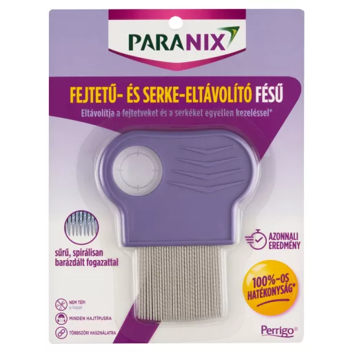 Paranix fejtetű és serke eltávolító fésű