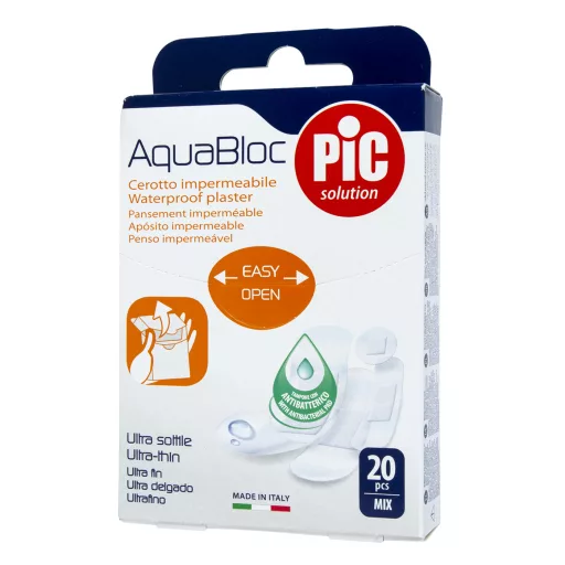 PiC Aquabloc antibakteriális sebtapasz vegyes méretben 20 db