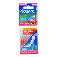 Piksters fogköztisztító kefe 4-es méret piros 10 db