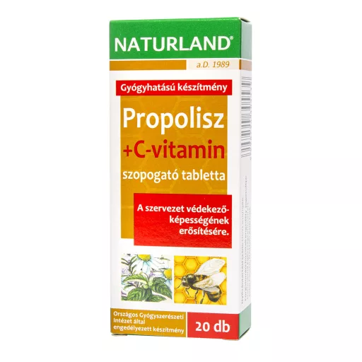 Naturland Propolisz + C-vitamin szopogató tabletta 20 db