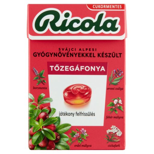Ricola Cranberry gyógynövényes cukormentes cukorka 40 g