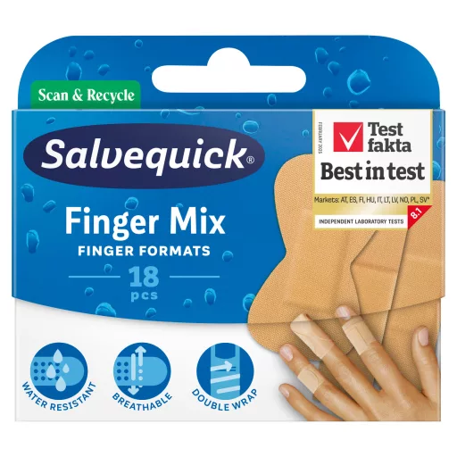 Salvequick Finger mix sebtapasz többféle méretben 18 db