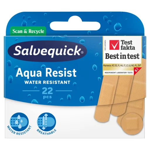 Salvequick vízálló 4 különböző méretű sebtapasz 22 db
