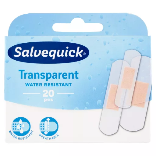 Salvequick átlátszó különféle méretű sebtapasz 20 db