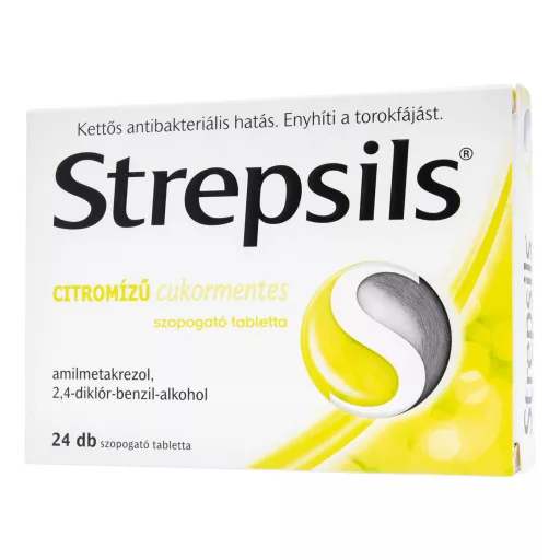 Strepsils citromízű cukormentes szopogató tabletta 24 db