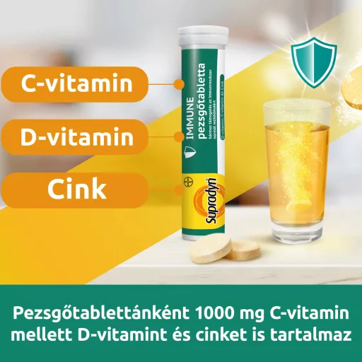 Supradyn Immune C- és D-vitamin + Cink pezsgőtabletta 15 db
