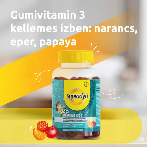 Supradyn Immune Kids C- és D-vitamin + Cink gumivitamin 100 db