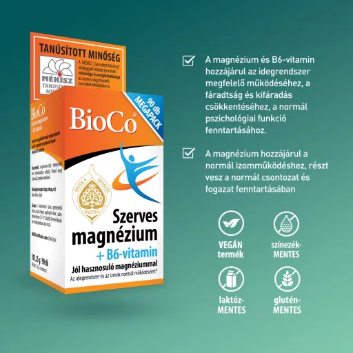 BioCo Szerves Magnézium +B6 tabletta 90 db
