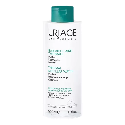 Uriage Micellás arctisztító és sminklemosó zsíros vagy kombinált bőrre 500 ml