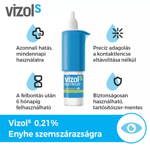 Vizol S 0,21% szemcsepp száraz szemre 10 ml