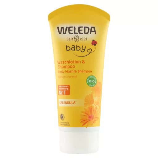 Weleda bio körömvirágos natúr baba tusfürdő és sampon 200 ml