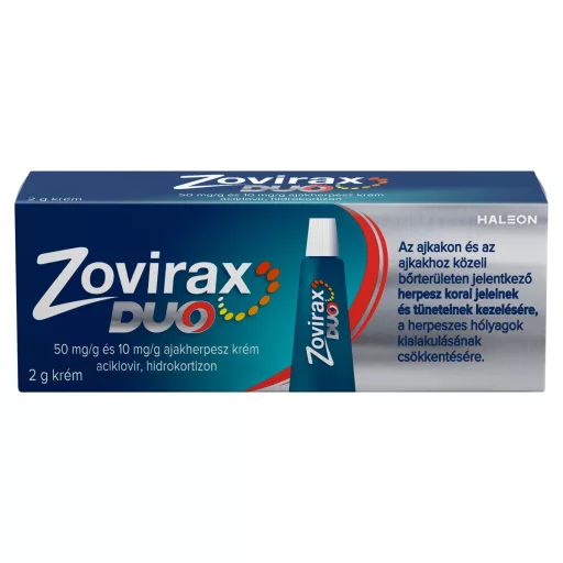 Zovirax Duo 50 mg/g és 10 mg/g krém ajakherpeszre 2 g
