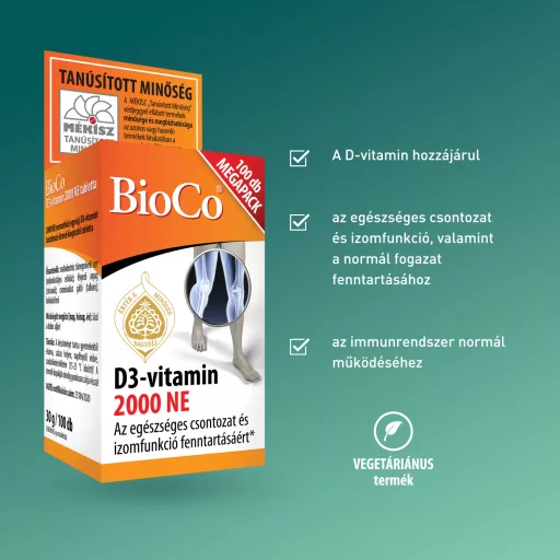 Bioco D3-Vitamin 2000NE tabletta megapack 100 db