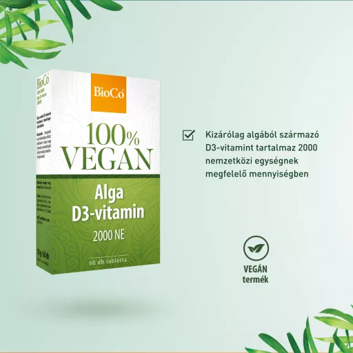 Bioco 100% vegan alga D3-vitamin 2000 NE 60 db