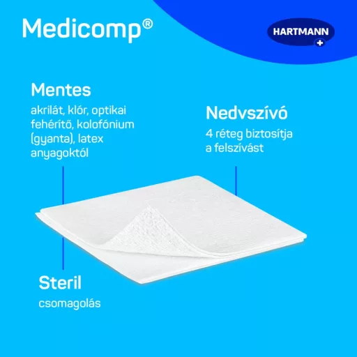 Medicomp nemszőtt sebfedő 10x10 cm 10 db