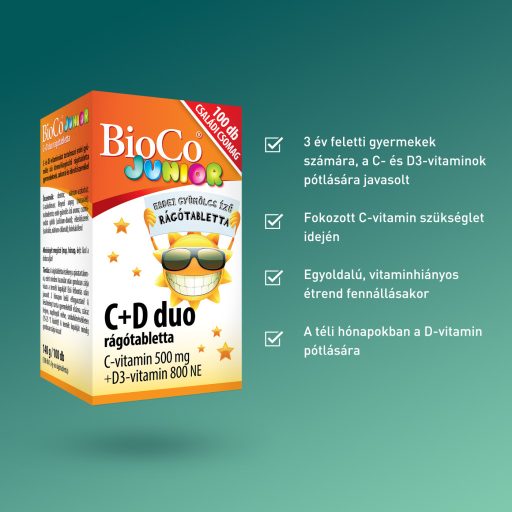 Bioco C+D duo Junior rágótabletta 100 db