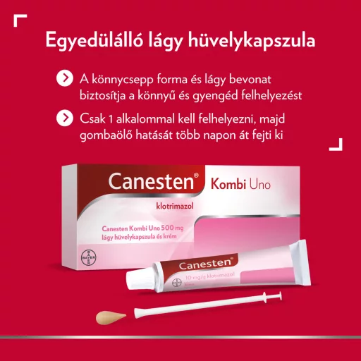Canesten Kombi Uno 500 mg lágy hüvelykapszula + 10mg/g krém