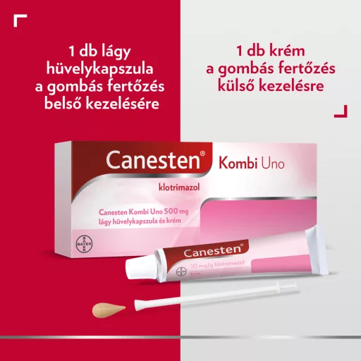 Canesten Kombi Uno 500 mg lágy hüvelykapszula + 10mg/g krém