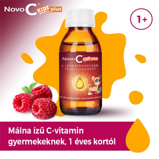 Novo C Kids liposzómás málnás C-vitamin folyadék 120 ml