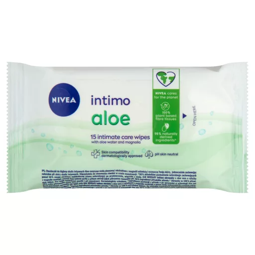Nivea Intimo Aloe water intim törlőkendő 15 db