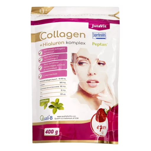JutaVit Collagen + Hialuron Komplex eper ízű italpor 400 g