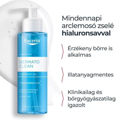 Eucerin DermatoClean mélytisztító, habzó arclemosó zselé 200 ml