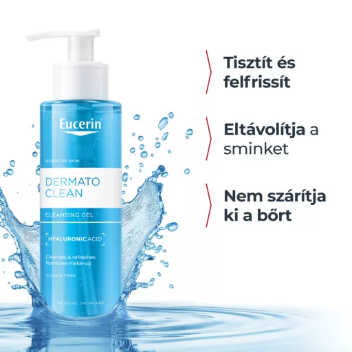 Eucerin DermatoClean mélytisztító, habzó arclemosó zselé 200 ml