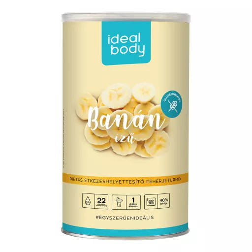 IdealBody banános fehérje turmixpor gluténmentes 525g, 15 adag