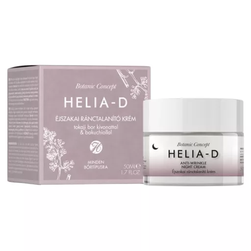 Helia-D Botanic Concept éjszakai ránctalanító krém Tokaji bor kivonattal és Bakuchiollal 50 ml