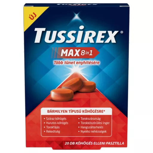 Tussirex Max 8in1 köhögés elleni pasztilla 20 db