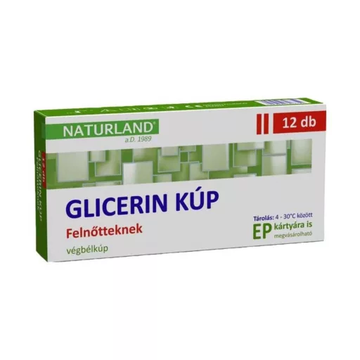 Naturland Glicerin végbélkúp felnőtteknek 12 db
