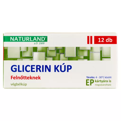 Naturland Glicerin végbélkúp felnőtteknek 12 db