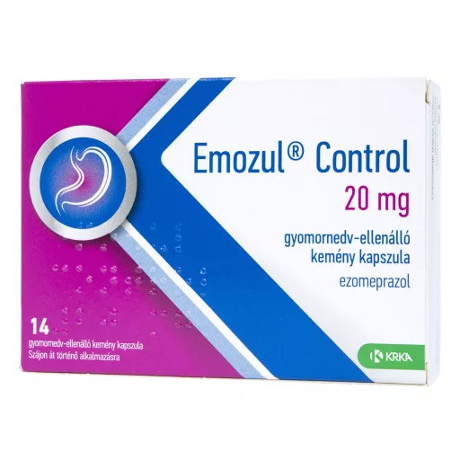 Emozul Control 20 mg gyomornedv-ellenálló kemény kapszula 14 db