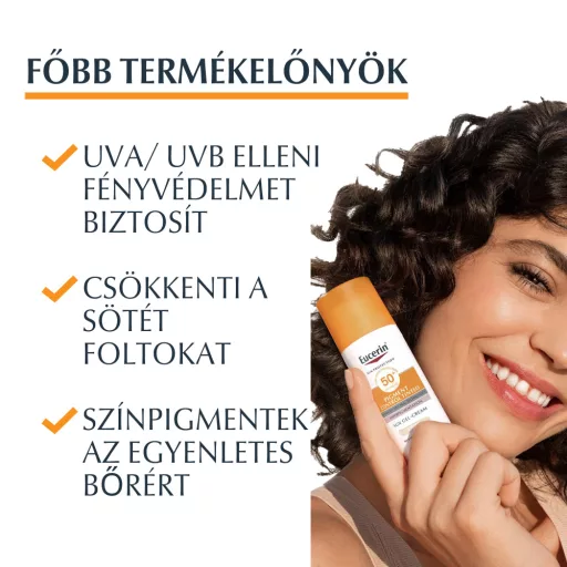 Eucerin Sun Pigment Control Színezett napozó fluid arcra medium SPF50+ 50 ml