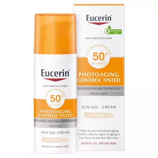 Eucerin Sun Photoaging Control Színezett napozó krém arcra light SPF50+ 50 ml