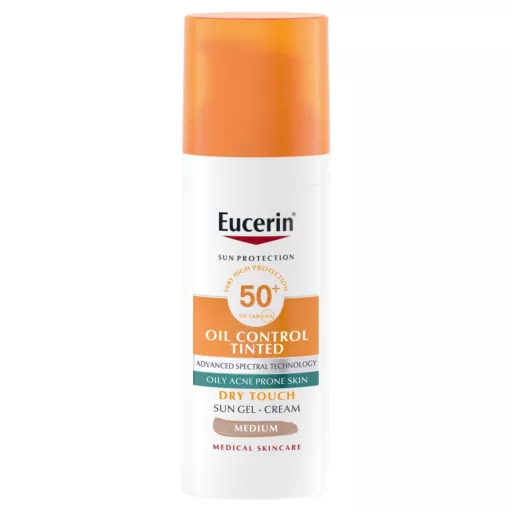 Eucerin Sun Oil Control színezett napozó krém-gél arcra medium SPF50+ 50 ml