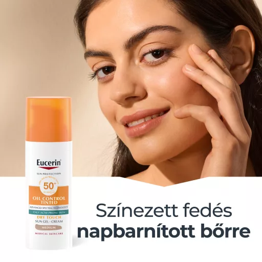 Eucerin Sun Oil Control színezett napozó krém-gél arcra medium SPF50+ 50 ml