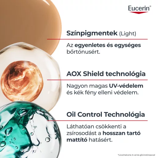 Eucerin Sun Oil Control színezett napozó krém-gél arcra medium SPF50+ 50 ml