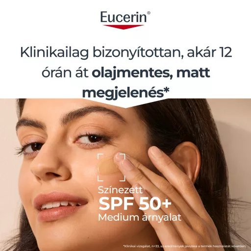 Eucerin Sun Oil Control színezett napozó krém-gél arcra medium SPF50+ 50 ml