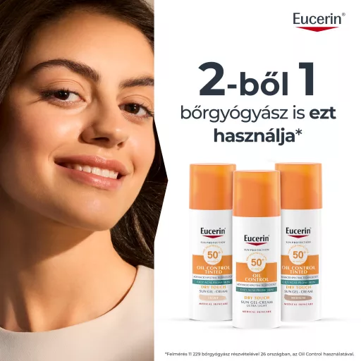 Eucerin Sun Oil Control színezett napozó krém-gél arcra medium SPF50+ 50 ml